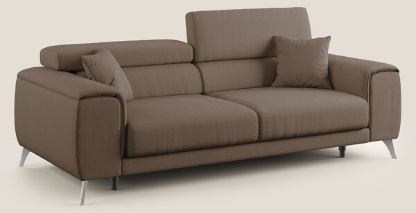 Fusion divano con sedute allungabili in tessuto smacchiabile T05 marro