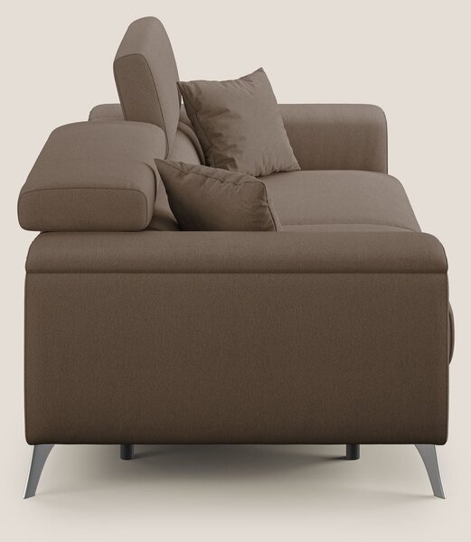 Fusion divano con sedute allungabili in tessuto smacchiabile T05 marro