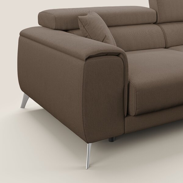 Fusion divano con sedute allungabili in tessuto smacchiabile T05 marro
