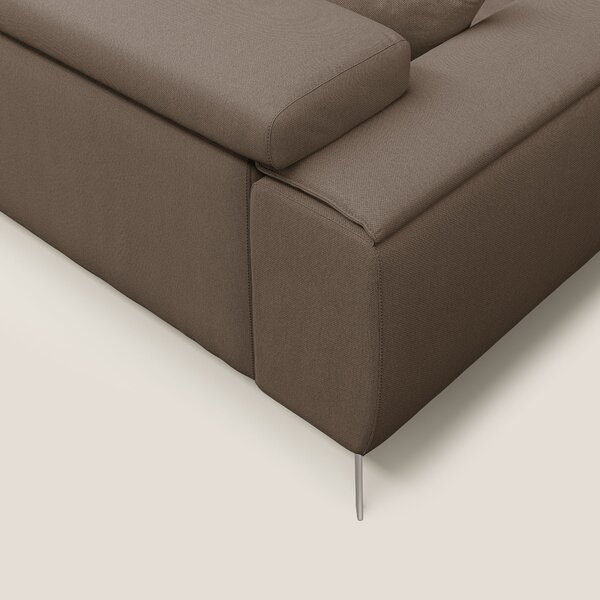 Fusion divano con sedute allungabili in tessuto smacchiabile T05 marro