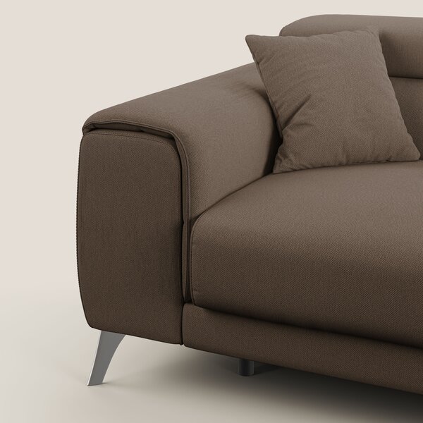 Fusion divano con sedute allungabili in tessuto smacchiabile T05 marro