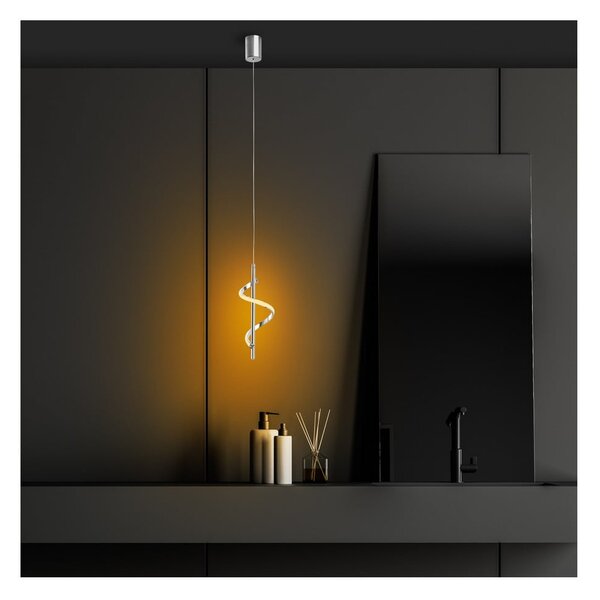 Lampadario LED argentato ø 16 cm Likma – Opviq lights
