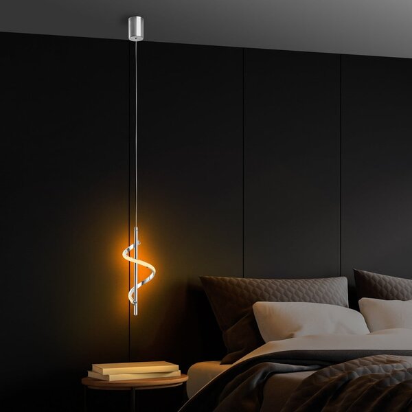 Lampadario LED argentato ø 16 cm Likma – Opviq lights