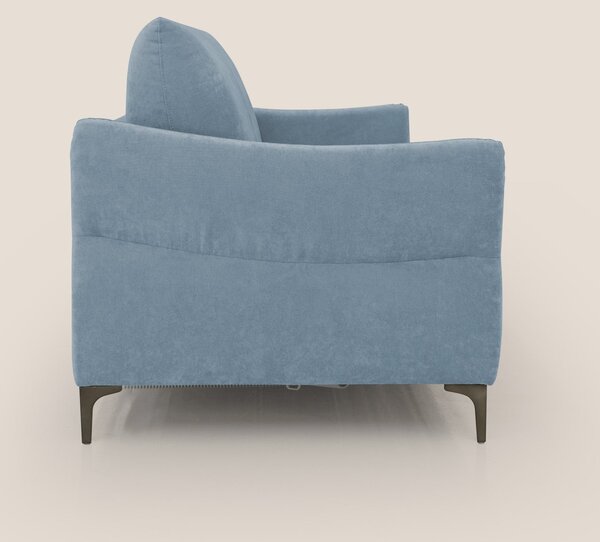 Dalia divano letto con materasso H18 cm e piedi alti in raffinato tess