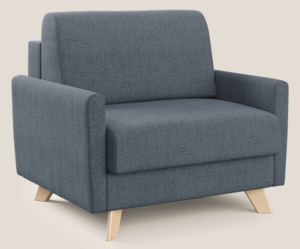 Edgar poltrona letto in tessuto felis impermeabile T03 blu
