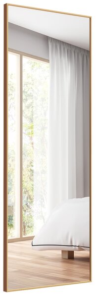 Costway Specchio lungo con telaio rettangolare in alluminio e vetro antiesplosione, Specchio a figura intera Oro