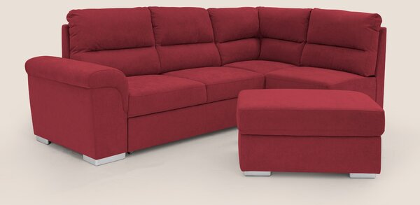 Minerva divano angolare con estraibile a cassettone e pouf contenitore