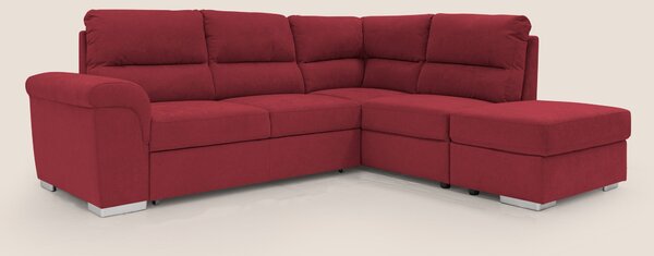 Minerva divano angolare con estraibile a cassettone e pouf contenitore
