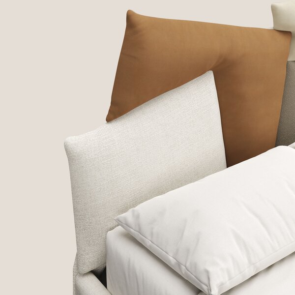 Rebus letto imbottito dal design moderno con piedi trasparenti in plex