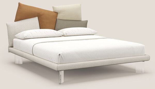 Rebus letto imbottito dal design moderno con piedi trasparenti in plex