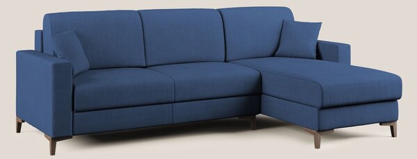 Kafka divano letto angolare in morbido tessuto impermeabile T02 blu