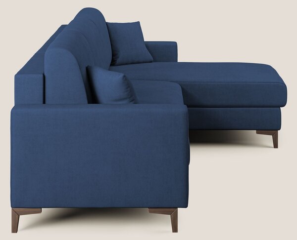 Kafka divano letto angolare in morbido tessuto impermeabile T02 blu