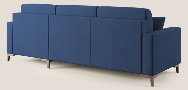 Kafka divano letto angolare in morbido tessuto impermeabile T02 blu