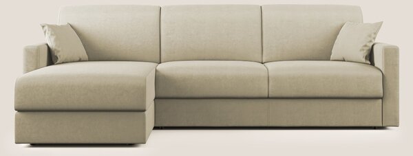 Chris Divano letto angolare con penisola in microfibra smacchiabile T1