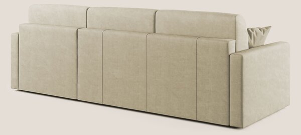 Chris Divano letto angolare con penisola in microfibra smacchiabile T1