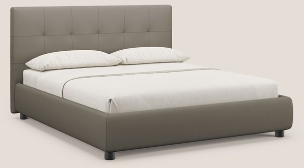 Minato letto imbottito contenitore con testata trapuntata in ecopelle