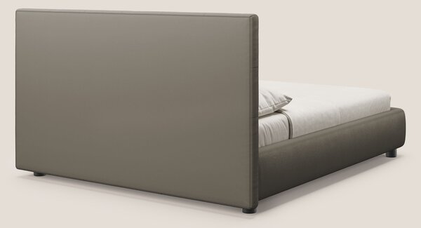 Minato letto imbottito contenitore con testata trapuntata in ecopelle