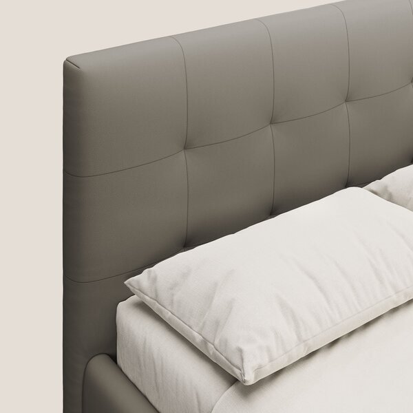 Minato letto imbottito contenitore con testata trapuntata in ecopelle