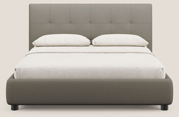 Minato letto imbottito contenitore con testata trapuntata in ecopelle