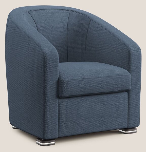 Cloe Poltroncina in tessuto smacchiabile con acqua QuickClean T08 blu