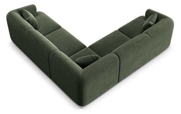 Divano angolare verde con rivestimento in velluto Campi – Cosmopolitan Design