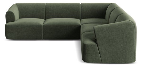 Divano angolare verde con rivestimento in velluto Campi – Cosmopolitan Design