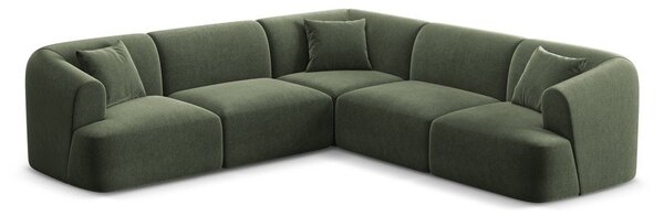 Divano angolare verde con rivestimento in velluto Campi – Cosmopolitan Design