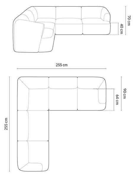 Divano angolare verde con rivestimento in velluto Campi – Cosmopolitan Design