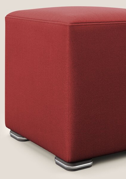 Cube pouf in microfibra smacchiabile T11 rosso