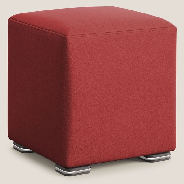 Cube pouf in microfibra smacchiabile T11 rosso