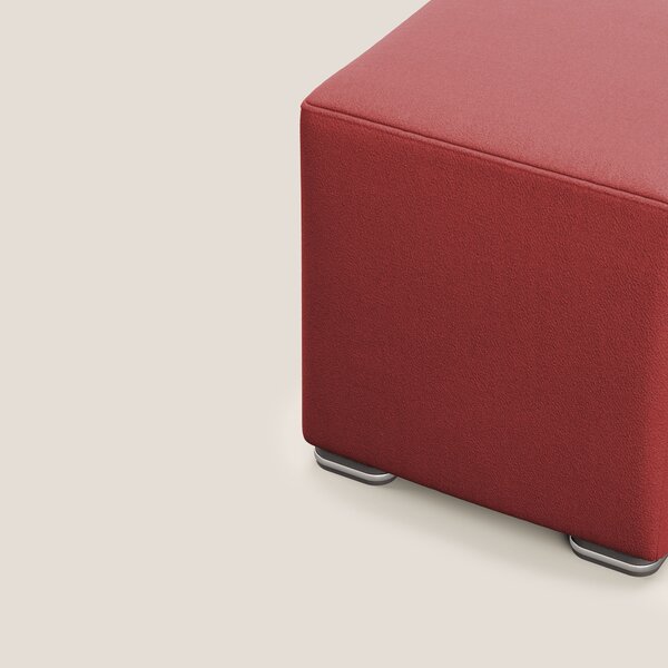 Cube pouf in microfibra smacchiabile T11 rosso