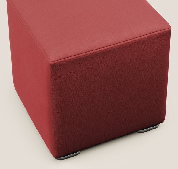 Cube pouf in microfibra smacchiabile T11 rosso