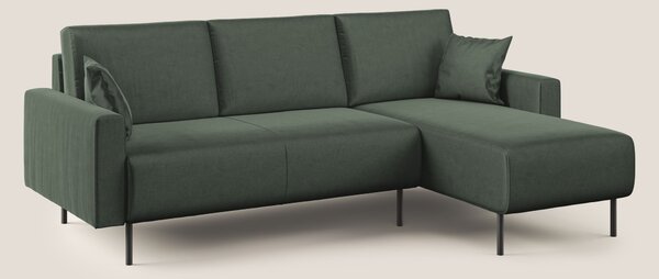 Arthur divano moderno angolare in velluto morbido impermeabile T01 ver
