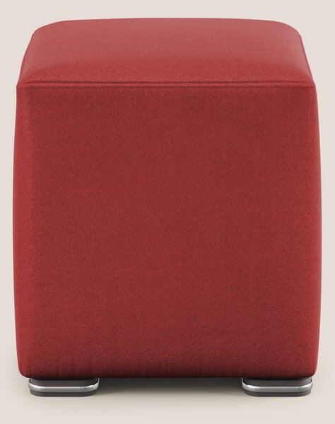 Cube pouf in microfibra smacchiabile T11 rosso