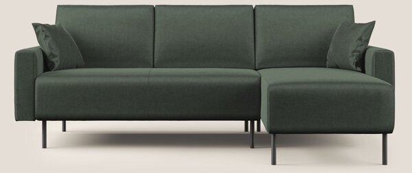 Arthur divano moderno angolare in velluto morbido impermeabile T01 ver