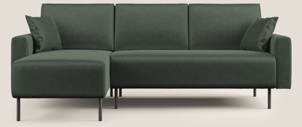 Arthur divano moderno angolare in velluto morbido impermeabile T01 ver