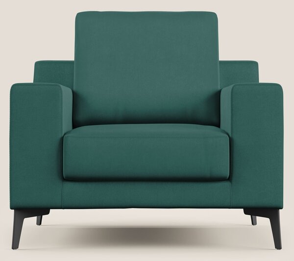 Prestige poltroncina moderna in microfibra smacchiabile T11 petrolio