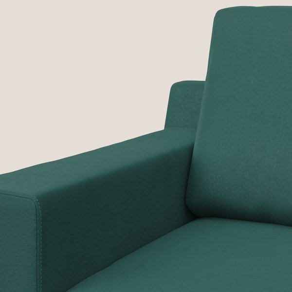 Prestige poltroncina moderna in microfibra smacchiabile T11 petrolio