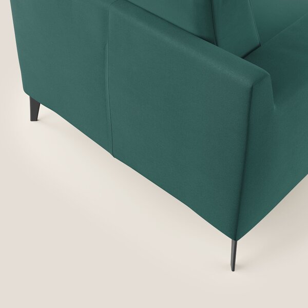 Prestige poltroncina moderna in microfibra smacchiabile T11 petrolio