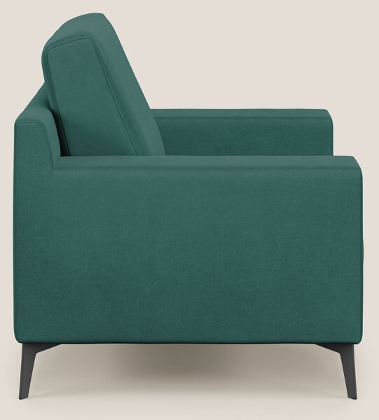 Prestige poltroncina moderna in microfibra smacchiabile T11 petrolio