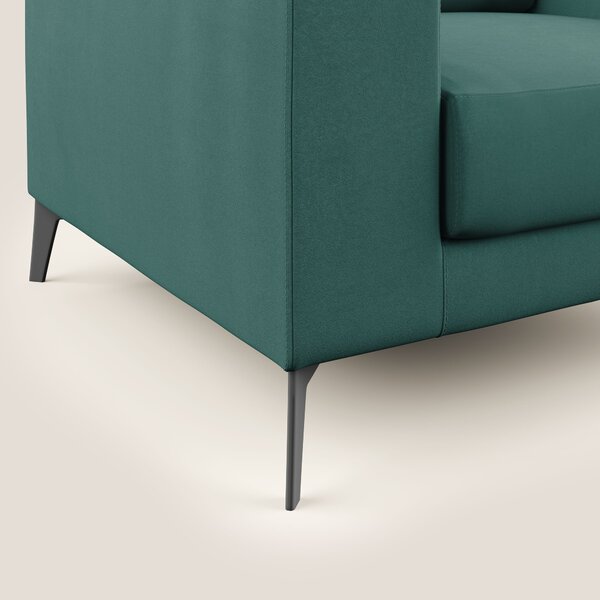 Prestige poltroncina moderna in microfibra smacchiabile T11 petrolio