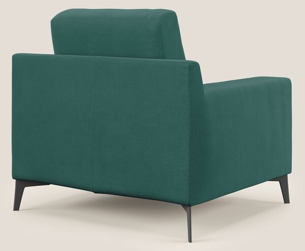Prestige poltroncina moderna in microfibra smacchiabile T11 petrolio