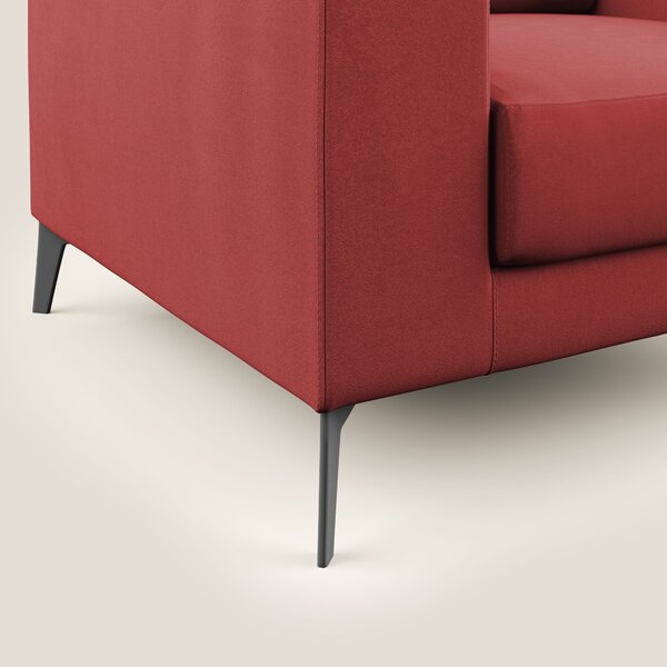 Prestige poltroncina moderna in microfibra smacchiabile T11 rosso