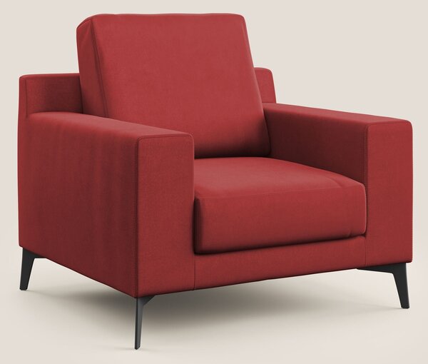 Prestige poltroncina moderna in microfibra smacchiabile T11 rosso