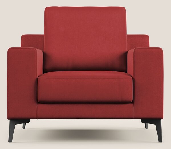Prestige poltroncina moderna in microfibra smacchiabile T11 rosso
