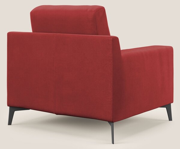 Prestige poltroncina moderna in microfibra smacchiabile T11 rosso