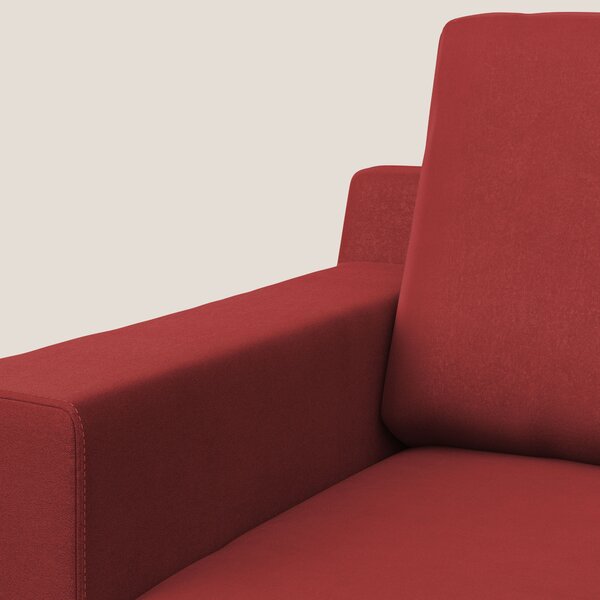 Prestige poltroncina moderna in microfibra smacchiabile T11 rosso