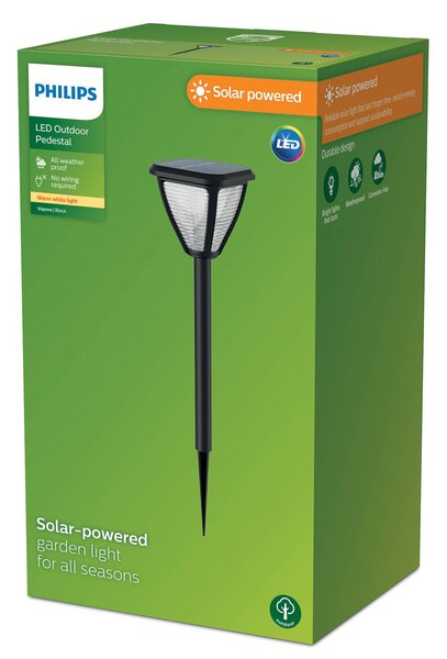 Philips Lampada LED con picchetto a terra Vapora, Nero, Plastica, Moderno, Lampade solari