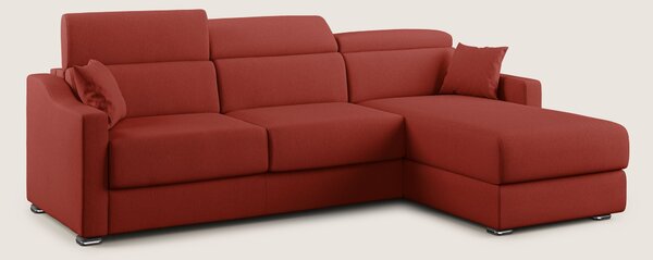 Amber divano letto angolare in tessuto smacchiabile T05 rosso