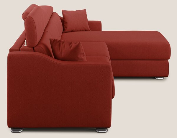 Amber divano letto angolare in tessuto smacchiabile T05 rosso